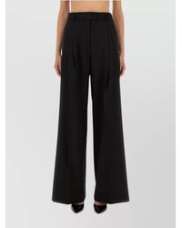 Sportmax - Virgin Wool Wide-Leg Trousers - Lyst