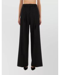 Sportmax - Virgin Wool Wide-Leg Trousers - Lyst