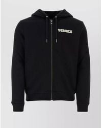 Versace - Hooded Cotton Sweatshirt Ribbed Cuffs Hem - Lyst