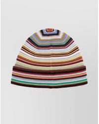 Paul Smith - Striped Knitted Hat With Turn-Up Brim - Lyst