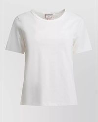 Ines De La Fressange Paris - Crew Neck Plain Short Sleeve Top - Lyst