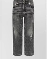R13 - Boyfriend Fit Jeans Belt Loops Five Pockets - Lyst