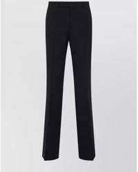 Celine - Wool Pleated Straight Hem Pants With Pockets - Lyst