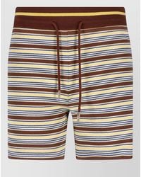 Fendi - Straight Shorts Elastic Waistband Ribbed Striped - Lyst