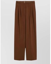 Max Mara - Virgin Wool Pleated Wide-Leg Trousers - Lyst