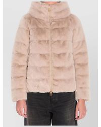 Herno - Faux Fur Down Jacket With High Collar - Lyst