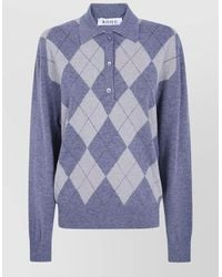 Rohe - Cashmere Silk Argyle Polo Jumper - Lyst