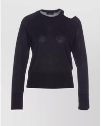 Roberto Collina - Shoulder Cut Out Long Sleeve Crew Sweater - Lyst