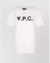 A.P.C. - Logo Print Crew Neck T-Shirt - Lyst