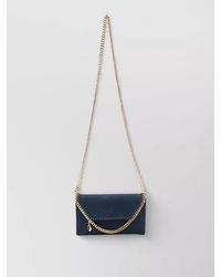 Stella McCartney - Falabella Suede Chain Wallet On Shoulder - Lyst