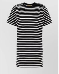 Michael Kors - Crew Neck Striped Cotton T-Shirt Dress - Lyst