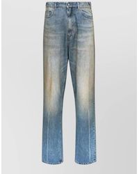 MM6 by Maison Margiela - Cotton Denim Jeans Straight Leg Design - Lyst