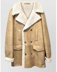 Salvatore Santoro - Shearling Oversized Double Breasted Coat - Lyst