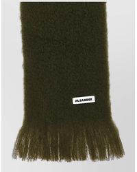 Jil Sander - Mohair Scarf Fringed Edges Soft Texture - Lyst