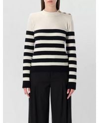 Balmain - Cashmere Wool Striped Buttoned Knit Jumper - Lyst
