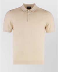 Drumohr - Cotton Knit Polo Shirt Short Sleeves - Lyst