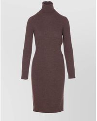 MM6 by Maison Margiela - Wool Knit High-Neck Long-Sleeve Knee-Length Dress - Lyst
