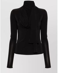 Blumarine - Draped Jersey Crepe Top Scarf Detail - Lyst