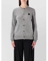 COMME DES GARÇONS PLAY - Wool Crystal Embellished Button Up Cardigan - Lyst