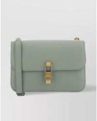 Saint Laurent - Square Leather Shoulder Bag With Chain Strap - Lyst