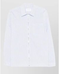 Prada - Striped Zip-Up Shirt - Lyst