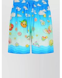 CASABLANCA - 'Kawaii' Silk Bermuda Shorts - Lyst