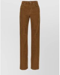 Saint Laurent - Corduroy Trousers With Belt Loops And Pockets - Lyst