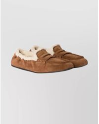 Miu Miu - Suede Loafers With Flat Rubber Sole - Lyst