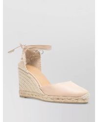 Castañer - Sheepskin Ankle Tie Espadrille Wedges - Lyst
