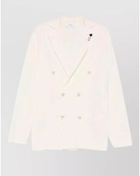 Lardini - Double Breasted Knit Jacket Long Sleeves - Lyst