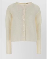Loewe - Stretch Mohair Blend Cardigan With Long Sleeves - Lyst