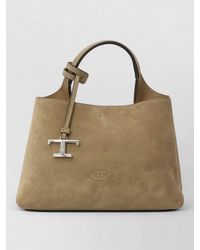 Tod's - T Timeless Micro Suede Leather Shoulder Bag - Lyst