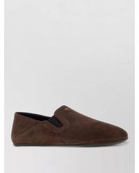 Prada - Suede Loafers Flat Sole Round Toe - Lyst