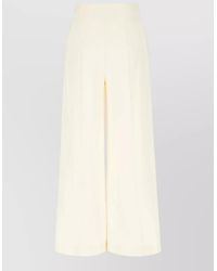 SIMONA CORSELLINI - High Waist Stretch Cropped Wide Leg Pants - Lyst