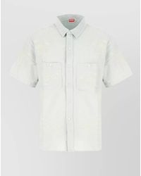 KENZO - Chambray Shirt Button Down Collar Pockets Embroidery - Lyst