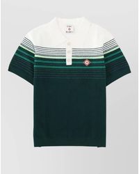 CASABLANCA - Bouclé Striped Short-Sleeve Polo Shirt - Lyst