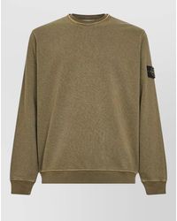 Stone Island - Crewneck Sweatshirt Ribbed Trims Casual Style - Lyst