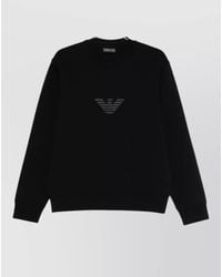 Emporio Armani - Logo Cotton Crew Neck Long Sleeve Sweatshirt - Lyst