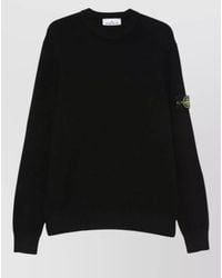 Stone Island - Ribbed Virgin Wool Wide-Fit Crew-Neck Jumper - Lyst