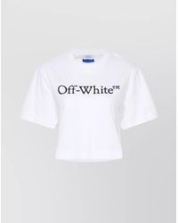 Off-White c/o Virgil Abloh - Cotton Logo Print Cropped T-Shirt - Lyst