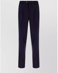 Brunello Cucinelli - Wool Straight Leg Trousers With Belt Loops - Lyst