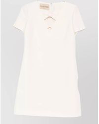 Valentino - Silk Virgin Wool Cutout Short-Sleeve Mini Dress - Lyst