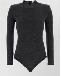 Jil Sander - Wool Bodysuit High Neck Long Sleeves Fitted - Lyst