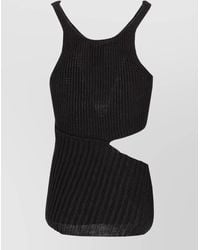 Ann Demeulemeester - Asymmetric Ribbed Knitted Sleeveless Top - Lyst