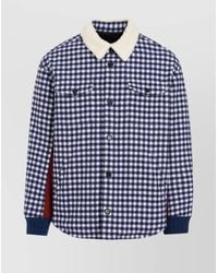 Undercover - Checked Wool Shearling Collar Bomber Jacket - Lyst