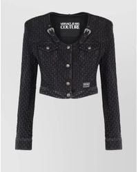 Versace Jeans Couture - Denim Cropped Jacket - Lyst