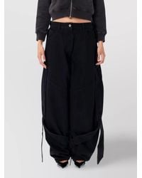 The Attico - Denim Wide-Leg Trousers - Lyst