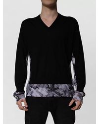 Dolce & Gabbana - Wool Camouflage V-Neck Long-Sleeve Sweater - Lyst
