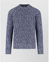 Drumohr - Textured Knit Crewneck Sweater With Ribbed Cuffs - Lyst