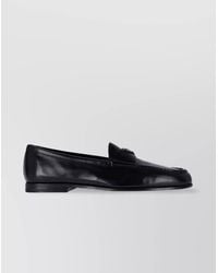 Prada - Leather Loafers With Round Toe And Sole - Lyst